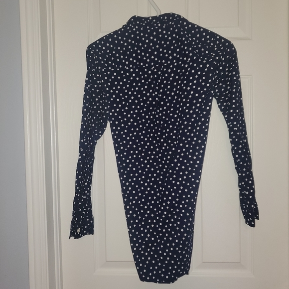 Old Navy Blue Polka Dot Front Tie Shirt NWOT - Picture 6 of 7